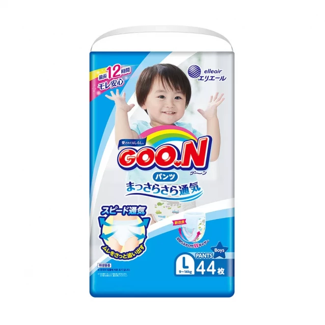 Трусики-підгузки Goo.N для хлопчиків 9-14 кг, розмір L, 44 шт. (843097) - 1