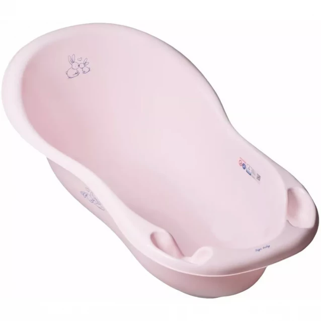 Ванночка для купания Tega Зайчики со сливом 102 см светло-розовый (KR-005-104) - 1