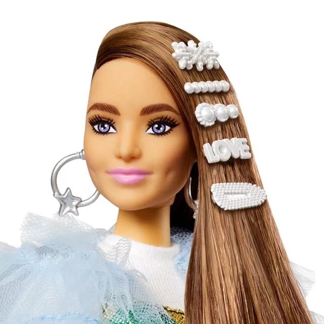 Кукла Barbie "Экстра" в длинной радужной платья (GYJ78) - 3
