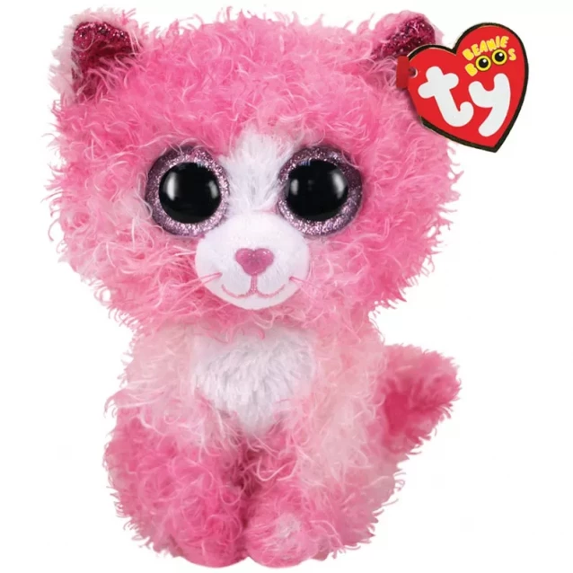 TY Beanie Boo's 36308 Игрушка мягконабивная Розовое котенок "Reagan" 15см - 1