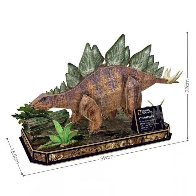 Тривимірна головоломка-конструктор CubicFun National Geographic Dino Стегозавр (DS1054h) - 4