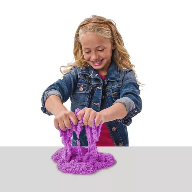 Песок для детского творчества - KINETIC SAND NEON (фиолетовый, 227 г) - 4