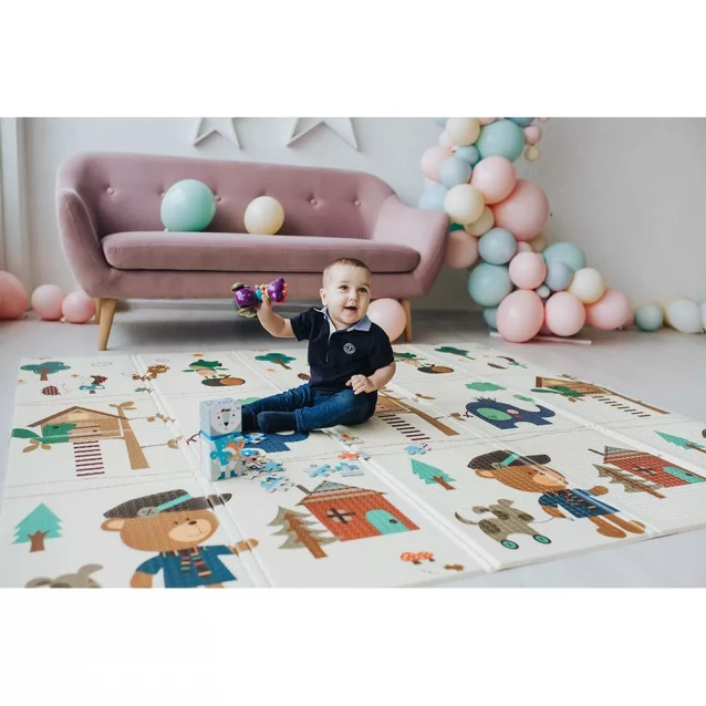 Дитячий двосторонній, складний килимок "Лісові мешканці та Добрі сусіди", 200х180x1см - 10