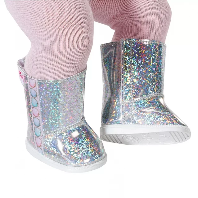 Взуття для ляльки Baby Born Сріблясті чобітки (831786) - 2