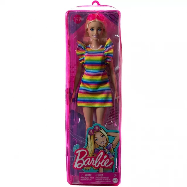 Кукла Barbie Модница с брекетами в полосатом платье (HJR96) - 2