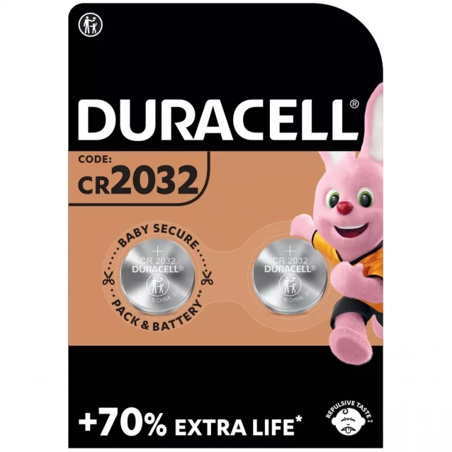 Батарейки літієві Duracell таблетка 2032 3V DL2032/CR2032 2 шт (5007659) - 1