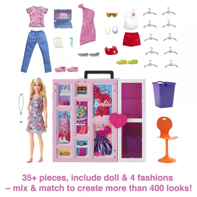Двухэтажный шкаф мечты с куклой Barbie (HGX57) - 4