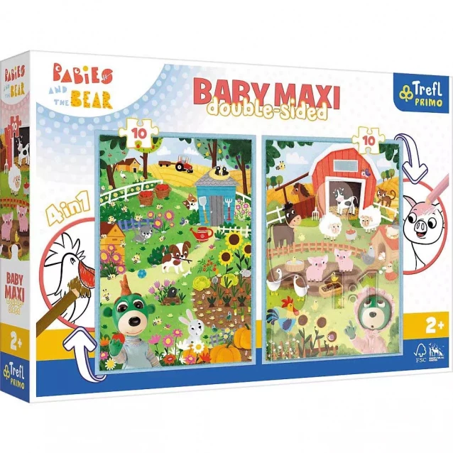Пазли з розмальовкою Trefl Baby Maxi Ферма 10+10 ел (43000) - 1