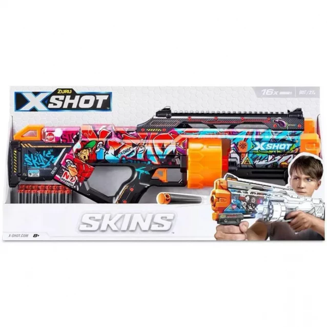 Бластер X-shot Skins Last Stand Graffiti 16 патронів (36518B) - 1