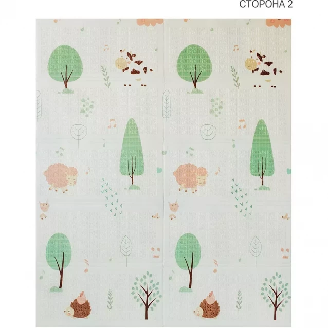 Дитячий двосторонній, складний килимок "Тигреня в лісі та Молочна ферма", 150х180x1 см - 4