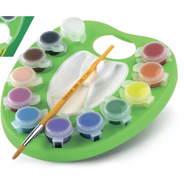 Фарби постерні Crayola з пензликом та палітрою 12 кольорів (54-1066) - 3