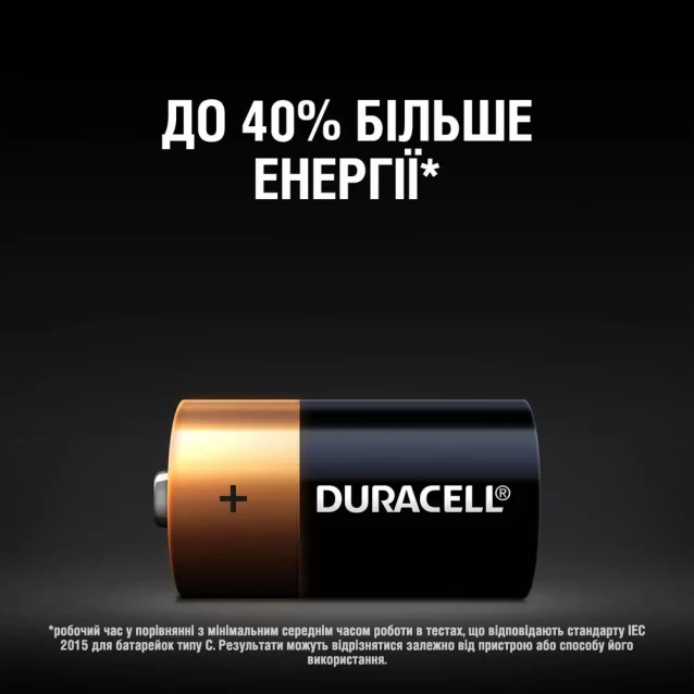 Батарейки лужні Duracell C 2 шт (5006001/5014436) - 4
