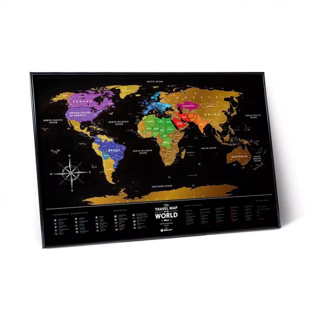 DREAM&DO Скретч карта світу "Travel Map Black World" (тубус) - 3