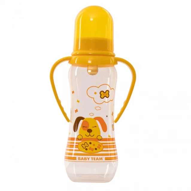 Бутылочка для кормления Baby Team с латексной соской и ручками 250мл, 0+ (1311) - 1