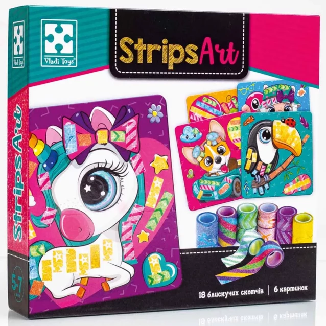 Набір для творчості Vladi-Toys Strips Art Щасливі мордочки (VT4433-13) - 1
