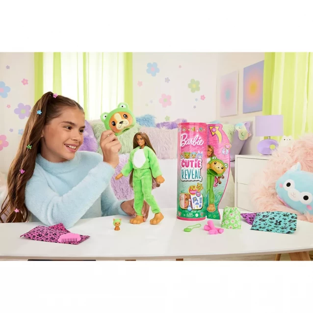 Кукла Barbie Cutie Reveal Прекрасное комбо Щенок в костюме лягушки (HRK24) - 6