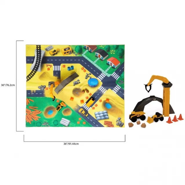 CAT Игровой набор с мини-техникой и игровым полем "Строительная площадка" - 4