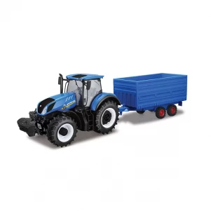 Автомодель Bburago серії Farm Трактор New Holland з причепом (18-44067) дитяча іграшка