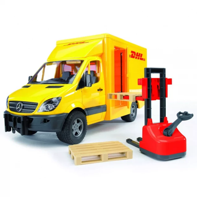 BRUDER іграшка - МВ Sprinter кур'єрська доставка вантажів з навантажувачем, М1: 16 - 1
