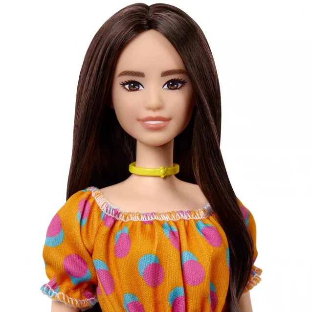 Кукла Barbie "Модница" в платье в горошек с открытыми плечами - 4