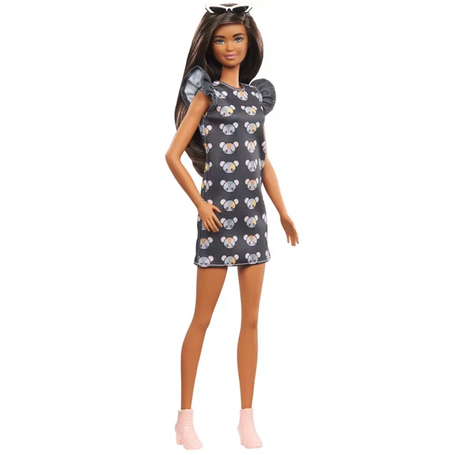 Кукла Barbie "Модница" в платье с милым мышиным принтом - 1