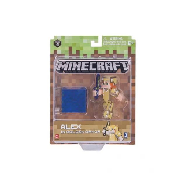 Коллекционная фигурка Minecraft Alex in Gold Armor серия 4 - 1