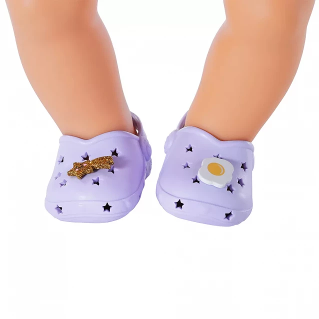 Обувь для куклы Baby Born Сандалии со значками 43 см сиреневые (831809-2) - 2