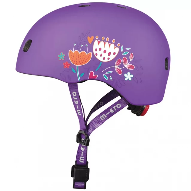 Защитный шлем Micro Размер M 52-56 см фиолетовый с цветами (AC2138BX) - 1