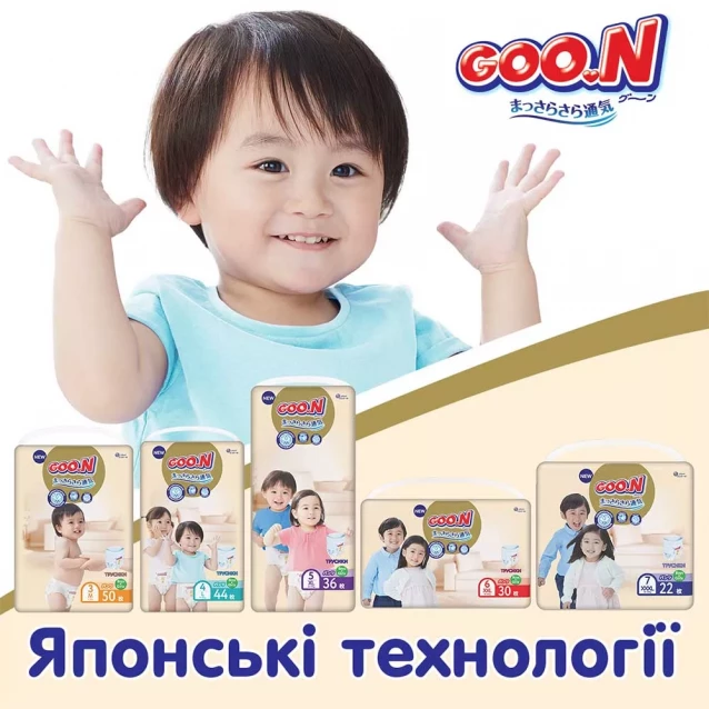 Трусики-підгузки GOO.N Premium Soft для дітей 18-30 кг (розмір 7(3XL), унісекс, 22 шт) - 12