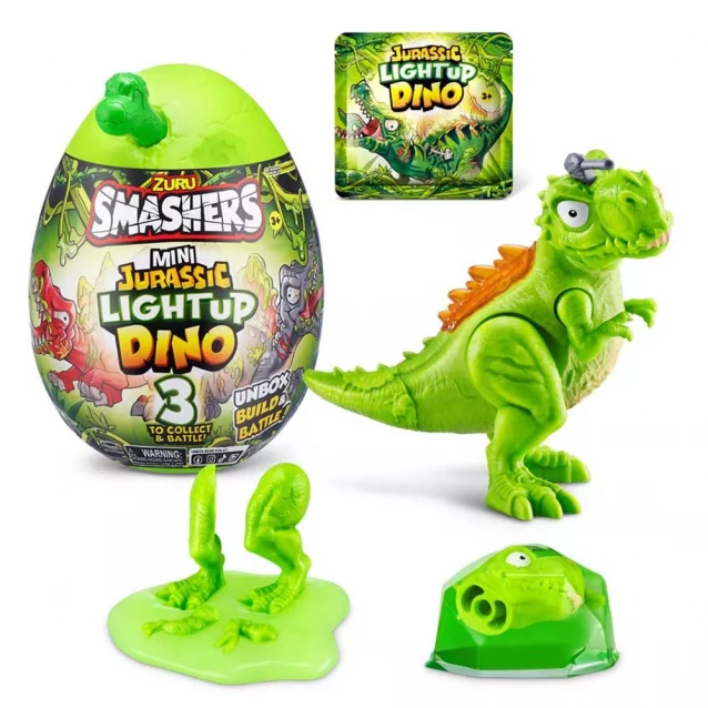 Ігровий набір Smashers Mini Jurassic Light Up Dino Ті-Рекс (74107B) - 2