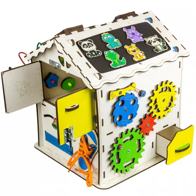 Бизиборд-куб GoodPlay Домик развивающий 30х30х40 (B007) - 3