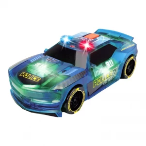 DICKIE TOYS Швидкісний автомобіль «Сполохи світла. Поліція» зі зміною кольору, звук. та світл. ефектами, 20 см, 3+ дитяча іграшка