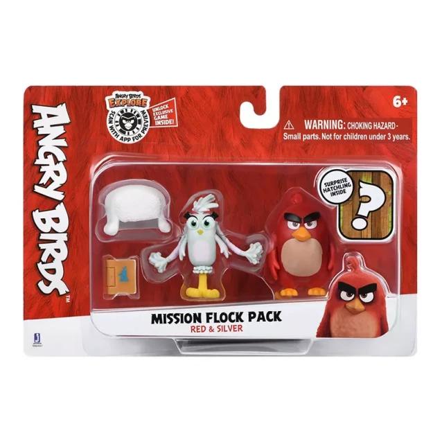 JAZWARES ANGRY BIRDS Набор Jazwares Angry Birds ANB Mission Flock Ред и Сильвер - 1