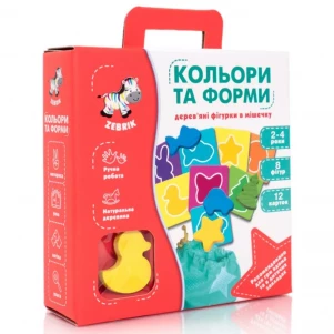 Дерев'яні фігурки в мішечку Vladi-Toys Кольори та форми (ZB2001-01) для малюків