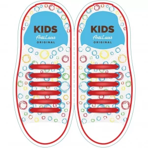 Силіконові антишнурки AntiLaces Kids, 38 мм, 12 шт, червоні - для дітей