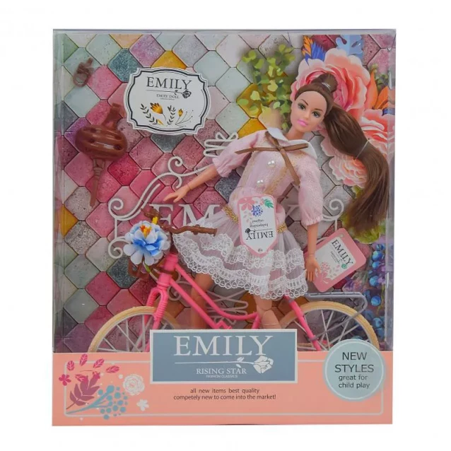 EMILY Игрушка кукла арт. QJ077 (с велосипедом и аксесc.) - 1