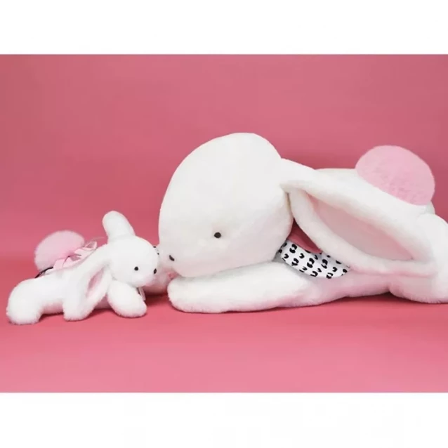 М'яка іграшка Doudou Щасливий кролик з рум'янами 80 см (DC3856) - 3