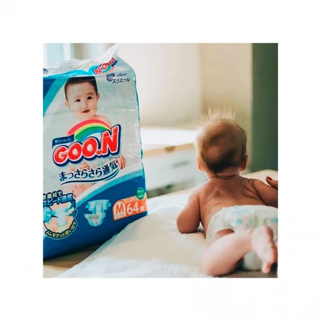 Підгузки Goo.N для дітей 6-11 кг, розмір M, на липучках, унісекс, 64 шт. (843154) - 4