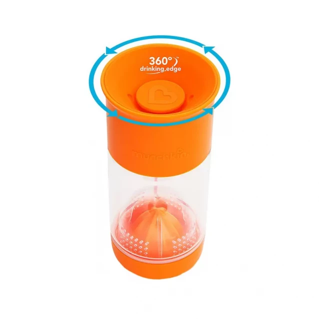 MUNCHKIN Чашка непроливайка "Miracle 360 Fruit Infuser Cup", 414 мл, оранжевая - 1