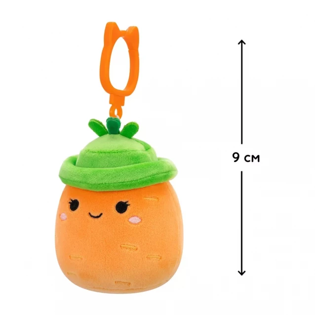 М'яка іграшка на кліпсі Squishmallows Морквинка Кароліна 9 см (SQCP00462) - 2