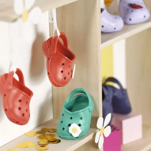 Zapf Взуття для ляльки BABY BORN - СВЯТКОВІ САНДАЛІ З ЗНАЧКАМИ (на 43 cm,червоні) 828311-3 - 4