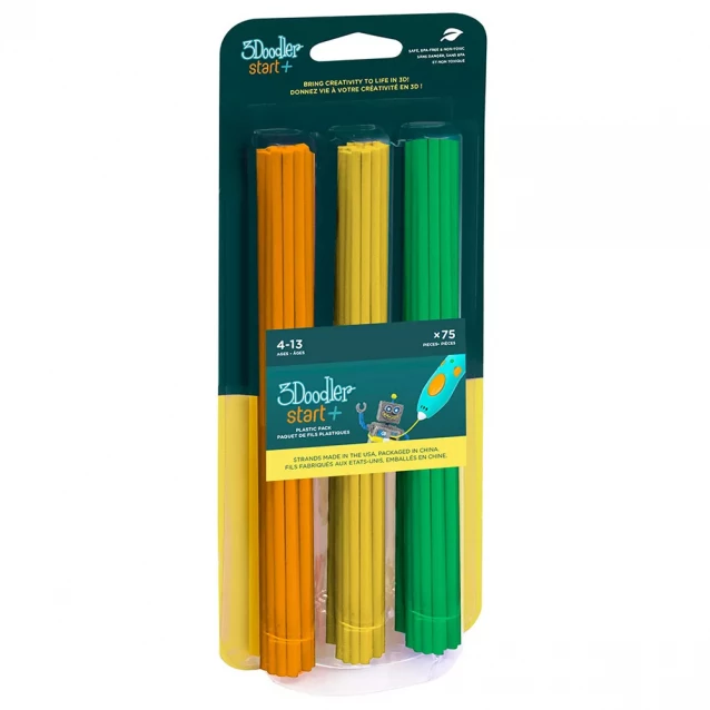 Стрижні для 3D-ручки 3Doodler Start Мікс 75 шт: помаранчевий, жовтий, зелений (3DS-ECO-MIX2-75) - 1